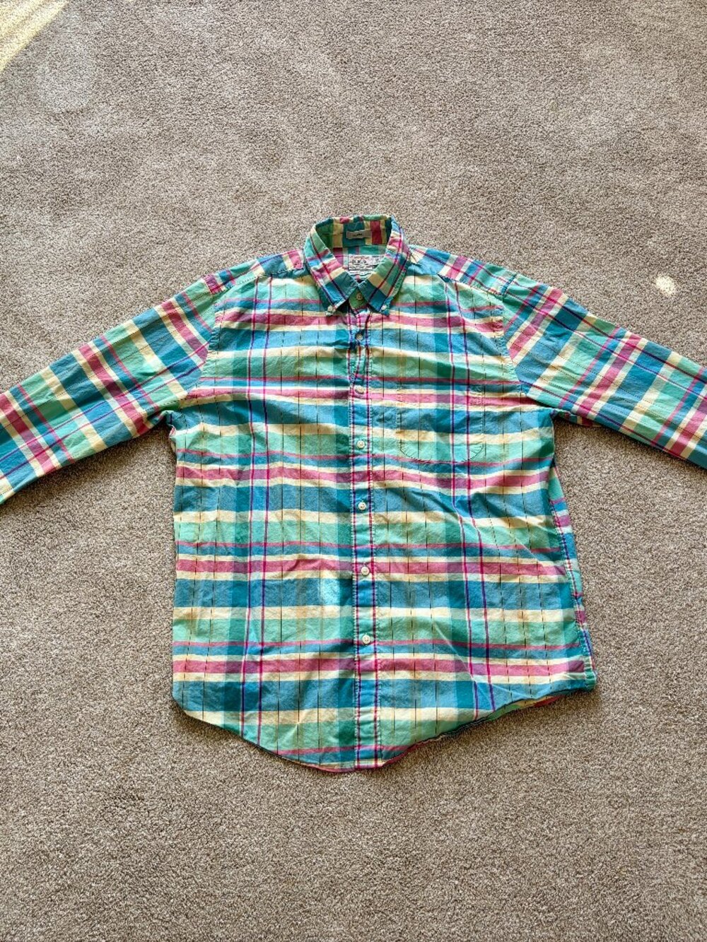 Men's J.Crew Classic Secret Wash 100's 2-ply Yarns Button Down Shirt - Medium